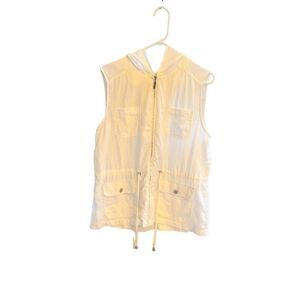 Kenar 100% linen full zip vest adjustsble waist size large